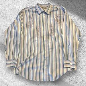 Synrgy Embroidered Striped Shirt Size 2XLT